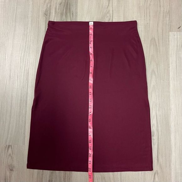 Forever 21 burgundy midi skirt size L vintage sexy stretchy mallgoth - Picture 6 of 12